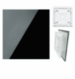 KRATKA WENTYLACYJNA PANEL SZKŁO CZARNY POŁYSK 18x18cm Z SIATKĄ PRZECIW OWADOM