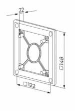 KRATKA WENTYLACYJNA Z PANELEM ALUMINIUM SZCZOTKOWANE 180x180mm Z SIATKĄ PRZECIW OWADOM - obrazek 6