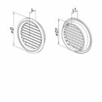 KRATKA OKRĄGŁA DRZWIOWA MEBLOWA FI47mm BIAŁA - obrazek 2