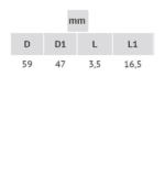 KRATKA OKRĄGŁA DRZWIOWA MEBLOWA FI47mm BIAŁA - obrazek 3