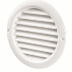 KRATKA WENTYLACYJNA OKRĄGŁA SKOŚNA FI125mm Z SIATKĄ PRZECIW OWADOM BIAŁA