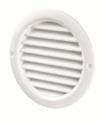 KRATKA WENTYLACYJNA OKRĄGŁA SKOŚNA FI125mm Z SIATKĄ PRZECIW OWADOM BIAŁA
