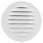 KRATKA OKRĄGŁA WENTYLACYJNA FI100mm BIAŁA METALOWA Z KOŁNIERZEM KRÓĆCEM