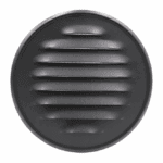 KRATKA OKRĄGŁA WENTYLACYJNA FI125mm CZARNA METALOWA Z KOŁNIERZEM KRÓĆCEM