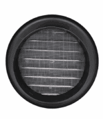 KRATKA OKRĄGŁA WENTYLACYJNA FI100mm CZARNA METALOWA Z KOŁNIERZEM KRÓĆCEM - obrazek 2