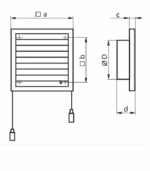 KRATKA WENTYLACYJNA DO KANAŁU OKRĄGŁEGO FI100mm Z REGULOWANĄ ŻALUZJĄ BIAŁA - obrazek 5