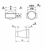 ŁĄCZNIK PRZEKROJÓW ZMIENNYCH KANAŁU PŁASKIEGO 120x60mm NA KANAŁ FI100mm WSPÓŁOSIOWO VENTS - obrazek 2