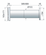 NAWIEWNIK OKIENNY REGULOWANY Z KRATKĄ KWADRATOWĄ BIAŁY TELESKOPOWY PS101 - obrazek 6