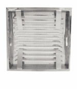KRATKA WENTYLACYJNA KOMINOWA Z RAMKĄ 14x14 cm STAL NIERDZEWNA Z SIATKĄ - obrazek 2