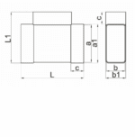 TRÓJNIK POZIOMY PŁASKI DO KANAŁU PŁASKIEGO 120x60mm PCV VENTS 482 - obrazek 2