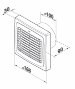 WENTYLATOR ŁAZIENKOWY DOMOWY FI100mm Z AUTOMATYCZNĄ ŻALUZJĄ HIGROSTAT I TIMER - obrazek 7