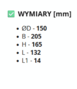WENTYLATOR ŁAZIENKOWY DOMOWY FI150mm STANDARD WYDAJNY 292m3/h - obrazek 5