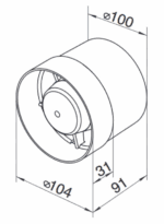 WENTYLATOR KANAŁOWY OSIOWY FI 100mm STANDARD WYDAJNY 105m3/h VENTIKA INTRO - obrazek 4