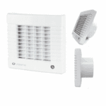 WENTYLATOR ŁAZIENKOWY FI100mm Z AUTOMATYCZNĄ ŻALUZJĄ CZUJNIK WILGOCI I TIMER