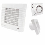 WENTYLATOR ŁAZIENKOWY DOMOWY FI125mm Z AUTOMATYCZNĄ ŻALUZJĄ 185m3/h MOC 22W