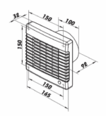 WENTYLATOR ŁAZIENKOWY DOMOWY FI100mm Z AUTOMATYCZNĄ ŻALUZJĄ 98m3/h MOC 18W - obrazek 6