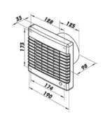WENTYLATOR ŁAZIENKOWY DOMOWY FI125mm Z AUTOMATYCZNĄ ŻALUZJĄ I TIMEREM 185m3/h MOC 22W - obrazek 6