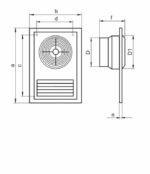 WENTYLATOR ŁAZIENKOWY OSIOWY FI125mm Z KRATKĄ GRAWITACYJNĄ WYDAJNY 185m3/h - obrazek 5