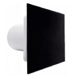WENTYLATOR ŁAZIENKOWY DOMOWY FI100mm PANEL CZARNE SZKŁO CICHY 26dB ŁOŻYSKA KULKOWE