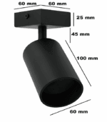 KINKIET POJEDYNCZY QUALIS I CZARNY SPOT LAMPA POJEDYNCZA REFLEKTOR SUFITOWY GU10 - obrazek 2