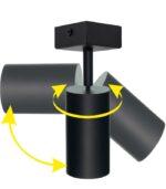 KINKIET QUALIS VI CZARNY SPOT LAMPA 6X REFLEKTOR SUFITOWY GU10 LOFT - obrazek 2