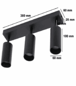 KINKIET POTRÓJNY QUALIS III CZARNY SPOT LAMPA POTRÓJNA 3X REFLEKTOR SUFITOWY GU10 - obrazek 2