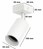 KINKIET POJEDYNCZY QUALIS I BIAŁY SPOT POJEDYNCZY REFLEKTOR SUFITOWY GU10 - obrazek 3