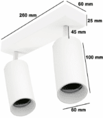 KINKIET PODWÓJNY QUALIS II BIAŁY SPOT LAMPA PODWÓJNA 2X REFLEKTOR SUFITOWY GU10 - obrazek 3