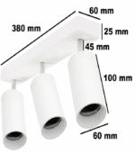 KINKIET POTRÓJNY QUALIS III BIAŁY SPOT LAMPA POTRÓJNA 3X REFLEKTOR SUFITOWY GU10 - obrazek 4