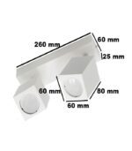 KINKIET PODWÓJNY QUANTUS II BIAŁY SPOT REFLEKTOR SUFITOWY GU10 - obrazek 3