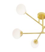 LAMPA SUFITOWA PALLE ZŁOTA SZKLANE KULE MLECZNE 6 X E27 NOWOCZESNA LOFT E27 - obrazek 2