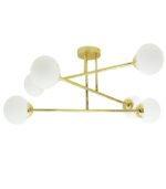 LAMPA SUFITOWA PALLE ZŁOTA SZKLANE KULE MLECZNE 6 X E27 NOWOCZESNA LOFT E27 - obrazek 13