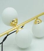 LAMPA WISZĄCA PLAFON ZŁOTY BIAŁE MLECZNE SZKLANE KULE NOWOCZESNY 6xE27 90CM - obrazek 7