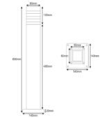 LAMPA OGRODOWA SŁUPEK STOJĄCY 60cm ZEWNĘTRZNA KWADRATOWA E27 CZARNA IP54 - obrazek 10