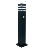 LAMPA OGRODOWA SŁUPEK STOJĄCY 60cm Z CZUJNIKIEM RUCHU E27 CZARNA IP54