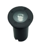 LAMPA NAJAZDOWA GRUNTOWA CZARNA OKRĄGŁA Ø11CM REGULOWANA GU10 IP67