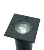 LAMPA NAJAZDOWA GRUNTOWA CZARNA KWADRATOWA 11CM REGULOWANA GU10 IP67 - obrazek 2