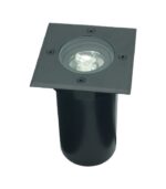 LAMPA NAJAZDOWA GRUNTOWA CZARNA KWADRATOWA 11CM REGULOWANA GU10 IP67