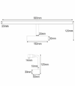 LAMPA ŁAZIENKOWA LED KINKIET NAD LUSTRO 12W 50cm CZARNA WYGIĘTA TERRA 840lm - obrazek 7