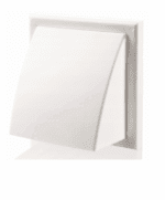 WYLOT ŚCIENNY Z OKAPEM DO KANAŁU OKRĄGŁEGO FI125mm Z ZAWOREM ZWROTNYM