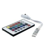 ŚCIEMNIACZ I STEROWNIK LED RGB Z PILOTEM 24 PRZYCISKI NA PODCZERWIEŃ 72W MINI