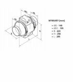 WENTYLATOR KANAŁOWY O PRZEPŁYWIE MIESZANYM FI150mm Z TIMEREM WYDAJNY 520m3/h VENTS - obrazek 6
