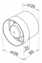 WENTYLATOR KANAŁOWY OSIOWY FI125 mm STANDARD WYDAJNY 190m3/h VENTIKA INTRO - obrazek 4