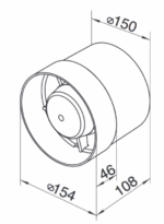 WENTYLATOR KANAŁOWY OSIOWY FI150 mm STANDARD WYDAJNY 298m3/h VENTIKA INTRO - obrazek 4