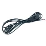 KABEL PRZYŁĄCZENIOWY 2.5 M 2X 0.5 CZARNY Z WYŁĄCZNIKIEM