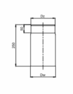 RURA SPALINOWA ŻAROODPORNA FI200mm O DŁUGOŚCI 25cm Z BLACHY STALOWEJ CZARNA PRODMAX - obrazek 3