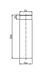 RURA SPALINOWA ŻAROODPORNA FI200mm O DŁUGOŚCI 50cm Z BLACHY STALOWEJ CZARNA PRODMAX - obrazek 3