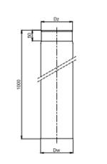 RURA SPALINOWA ŻAROODPORNA FI120mm O DŁUGOŚCI 100cm Z BLACHY STALOWEJ CZARNA PRODMAX - obrazek 3