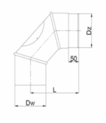KOLANO SPALINOWE ŻAROODPORNE FI160mm 90 ST. NASTAWNE Z REWIZJĄ 3-SEGMENTOWE CZARNE - obrazek 3