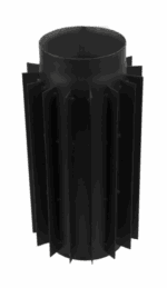 RADIATOR SPALINOWY ŻAROODPORNY FI200mm Z BLACHY STALOWEJ CZARNY PRODMAX